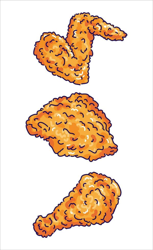 friterad kyckling vektor illustration