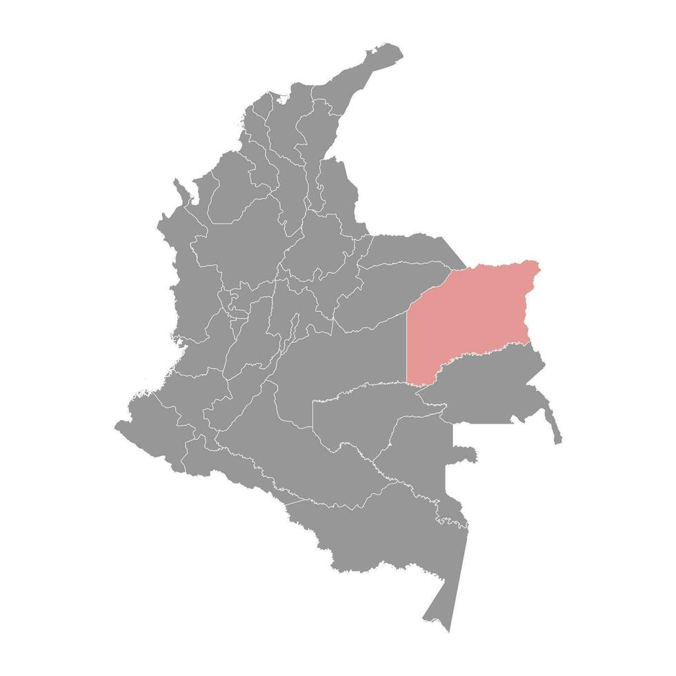 vichada avdelning Karta, administrativ division av colombia. vektor