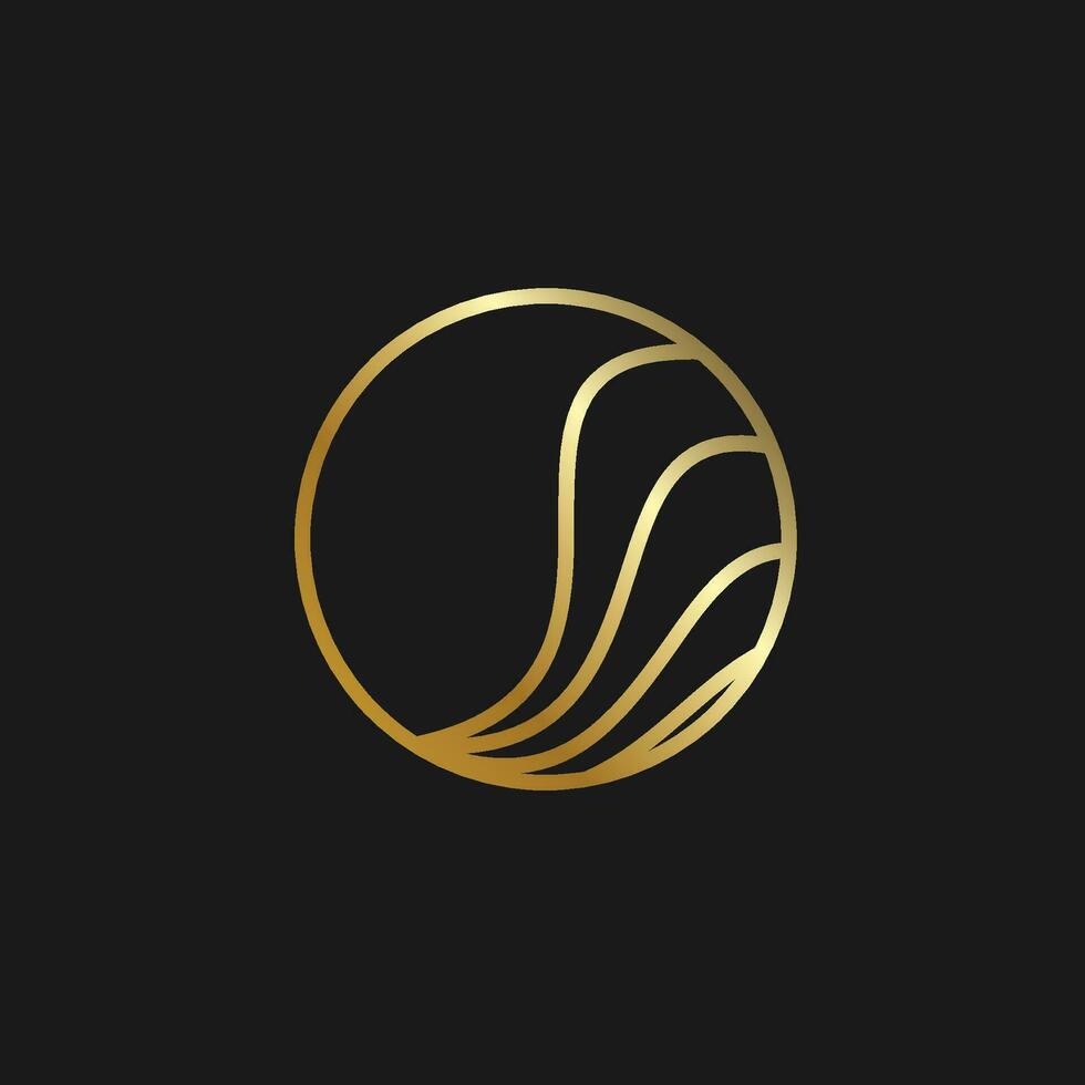 elegant lyx guld logotyp vektor