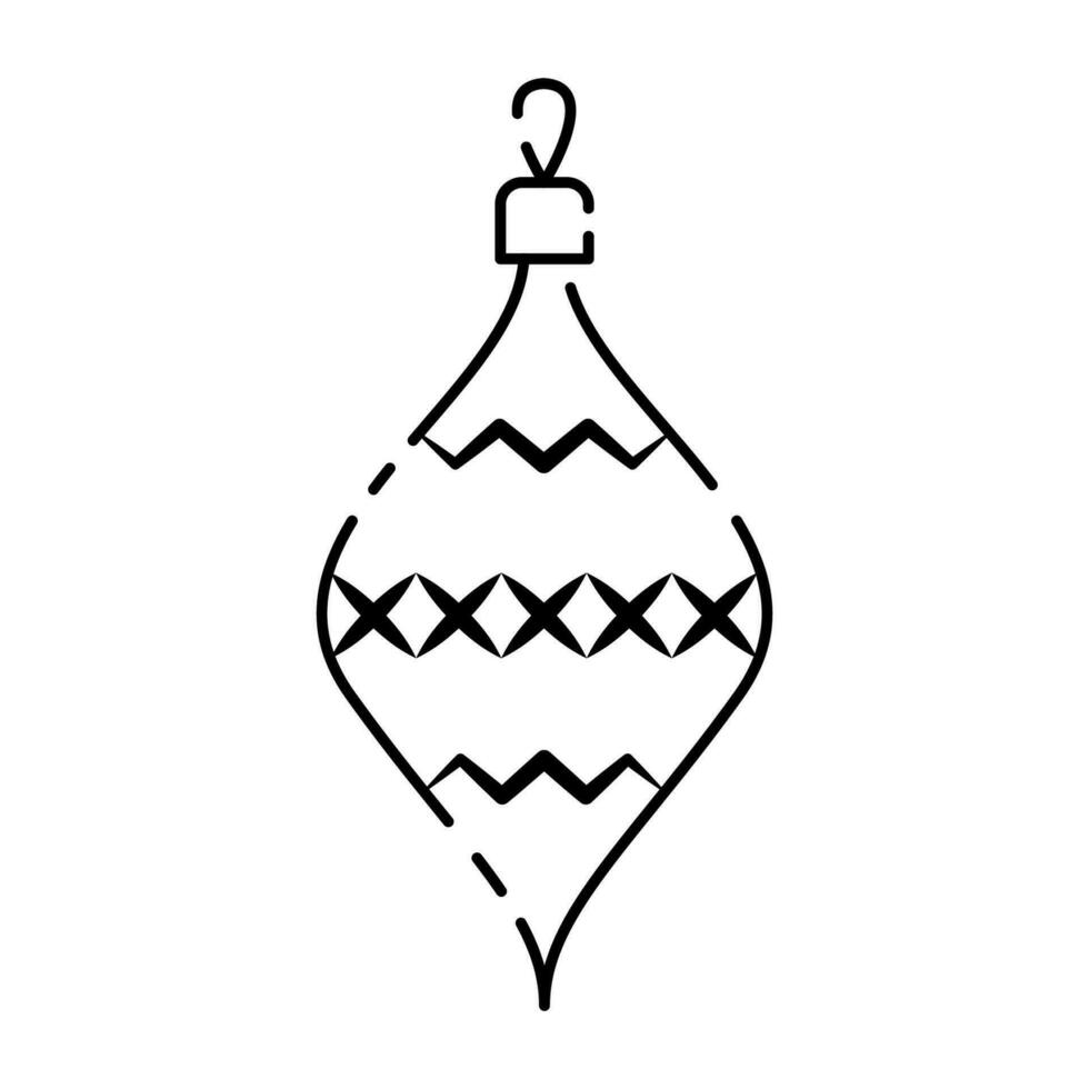 Weihnachten Ball minimal Linie Symbol. Dekoration Graph Weihnachten Baum Spielzeug und Ball Vektor zum Websites und Handy, Mobiltelefon minimalistisch eben Design. glücklich Neu Jahr und Urlaub. Dekoration.