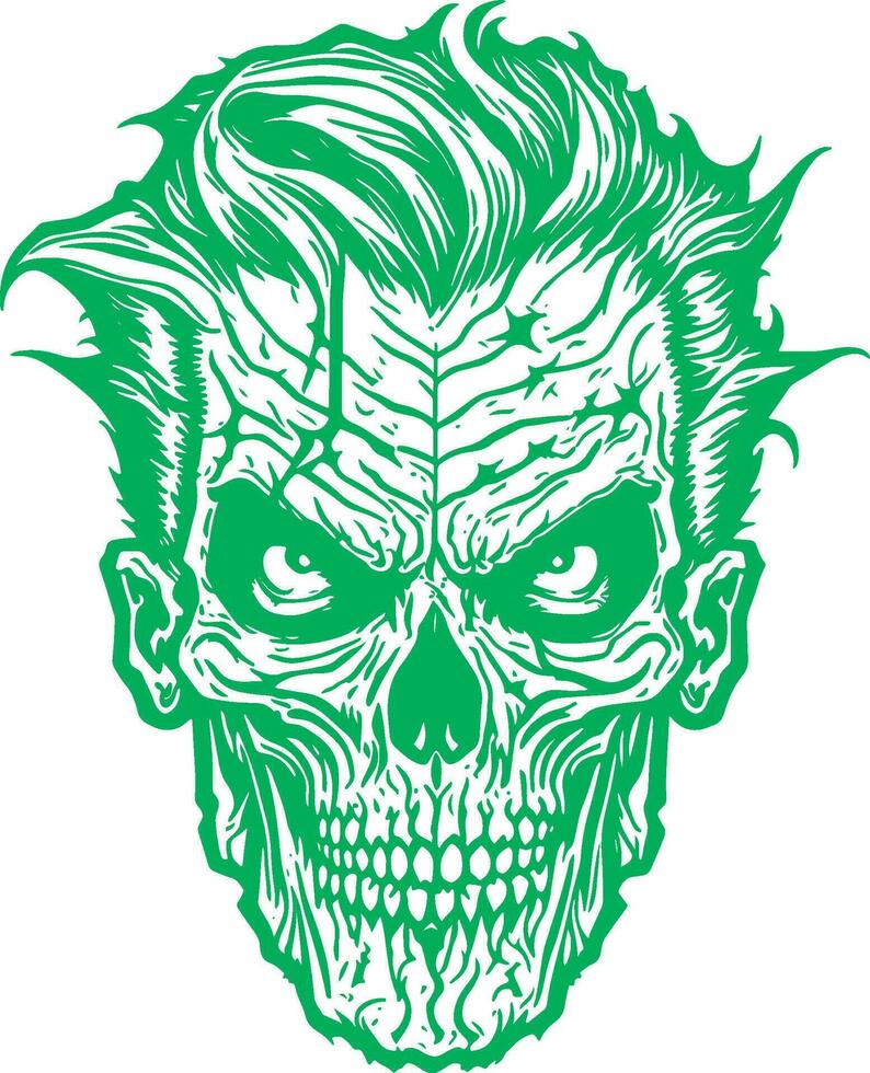 zombie huvud halloween stil svart översikt vektor