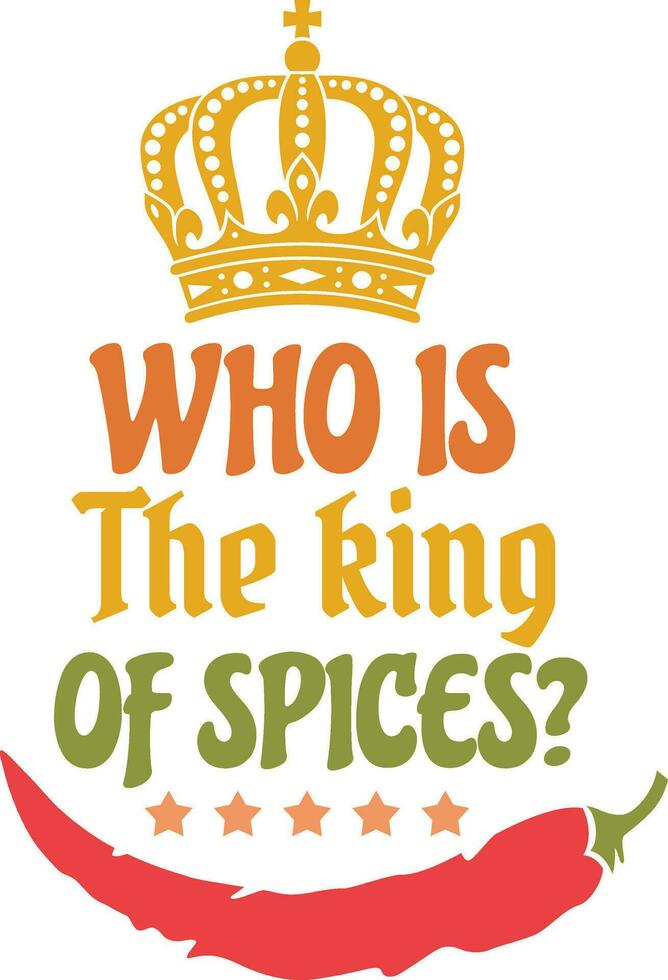 vem är de kung av kryddor. chili peppar. vektor illustration..