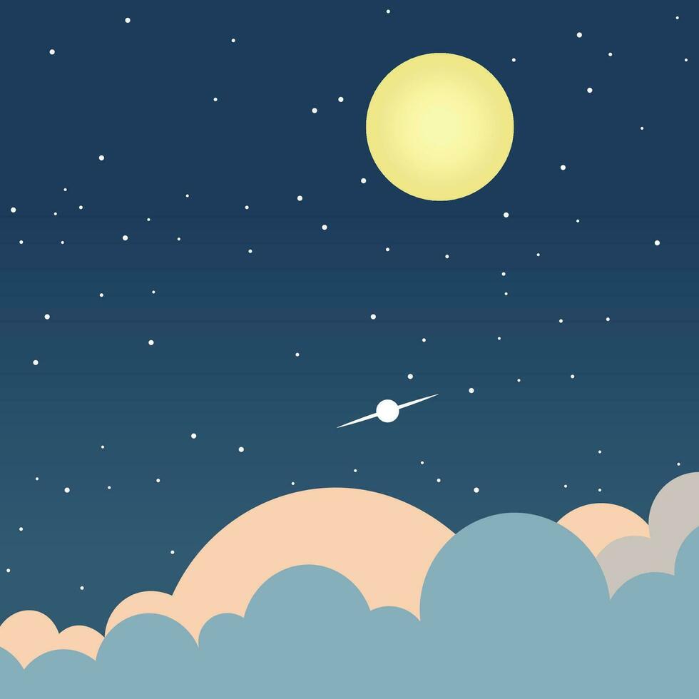 lysande skön ljus starry natt himmel vektor illustration