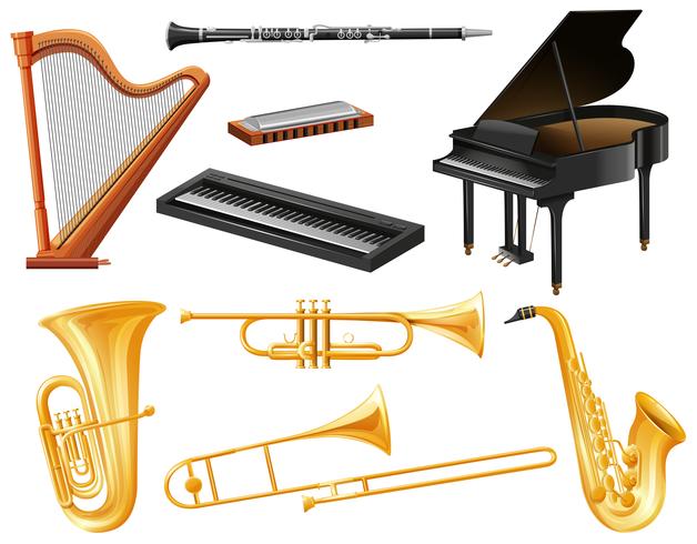 Verschiedene Musikinstrumente vektor
