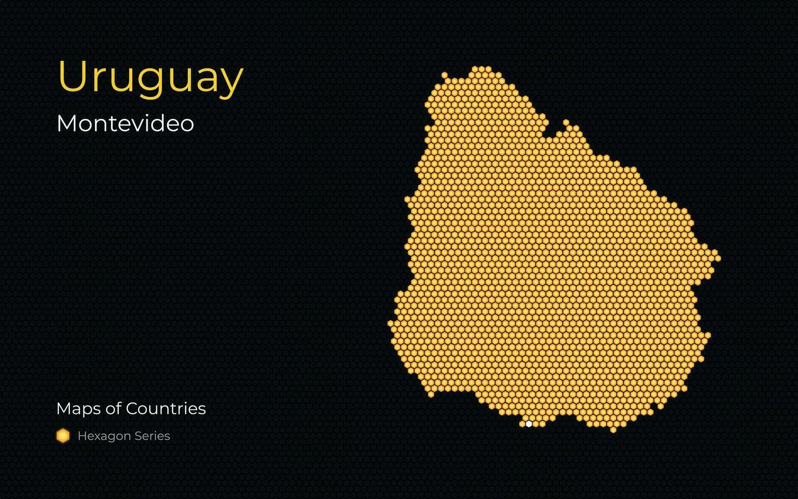 uruguay, montevideo. Kartor av länder. sexhörning serier. kreativ vektor Kartor. söder amerika. modern Karta