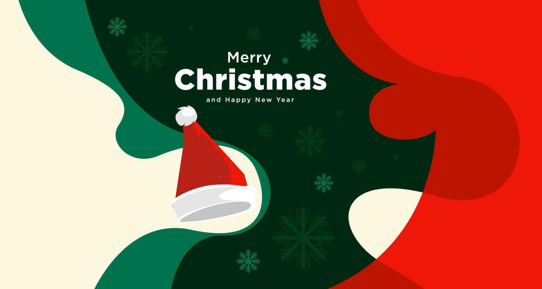 fröhlich Weihnachten Karte und Banner Vektor Illustration im rot Weiß und Grün Farben 2024