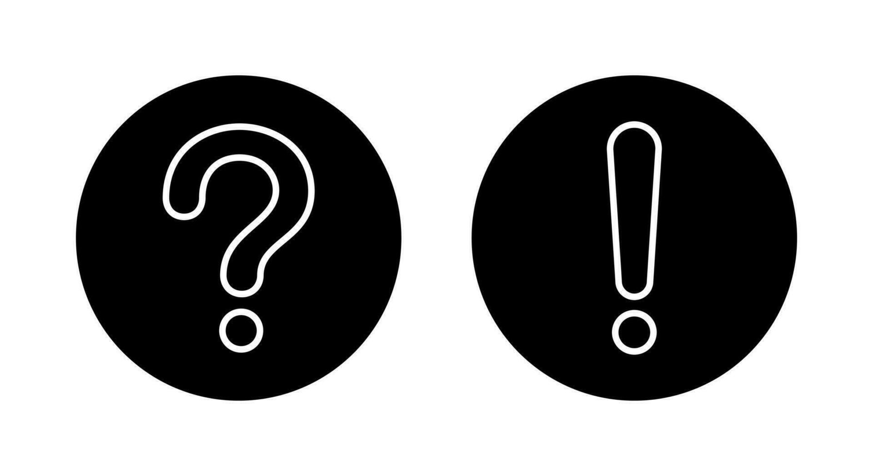 Frage Kennzeichen und Ausruf Punkt Linie Symbol Vektor im schwarz Kreis