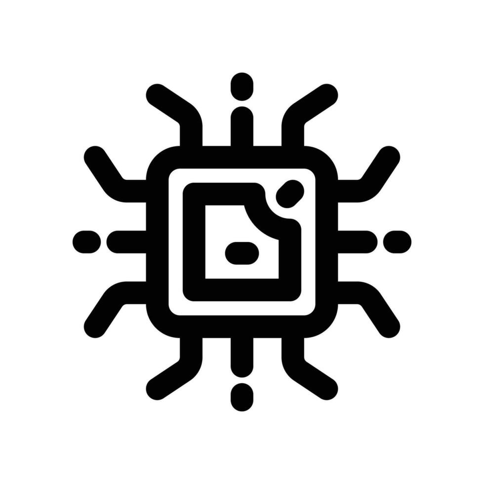 Zentralprozessor Linie Symbol. Vektor Symbol zum Ihre Webseite, Handy, Mobiltelefon, Präsentation, und Logo Design.