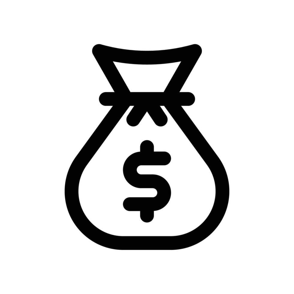 Geld Tasche Linie Symbol. Vektor Symbol zum Ihre Webseite, Handy, Mobiltelefon, Präsentation, und Logo Design.