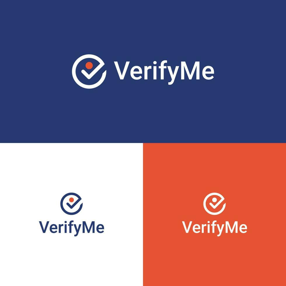 vektor logotyp för en kyc identitet verifiering företag, person kolla upp