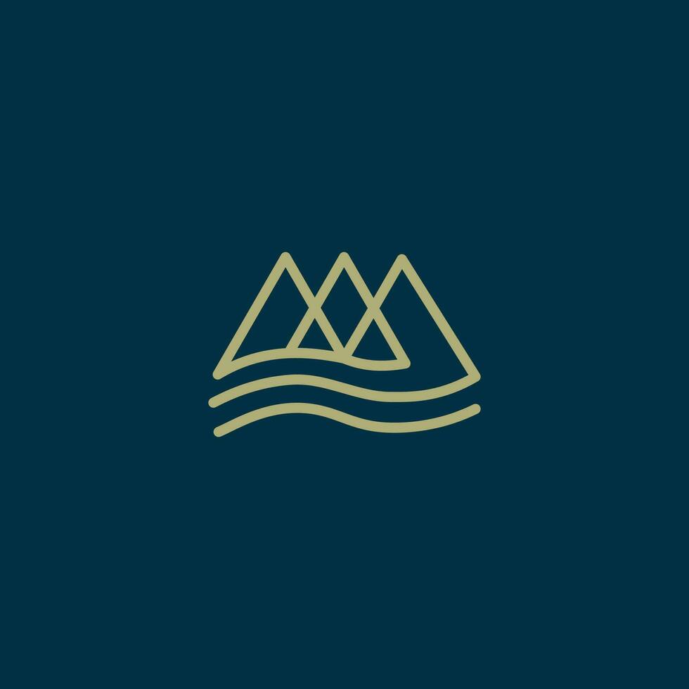 Logo von Berg Linien Wellen vektor