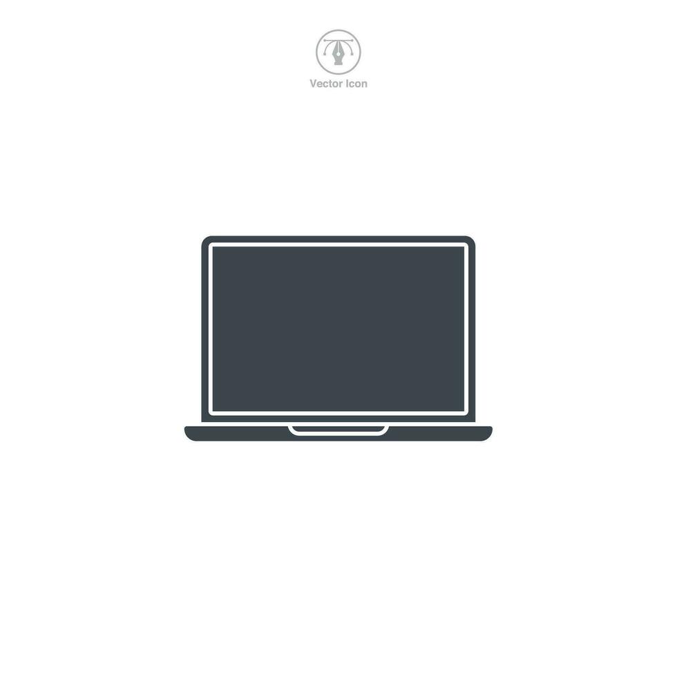 bärbar dator ikon symbol vektor illustration isolerat på vit bakgrund
