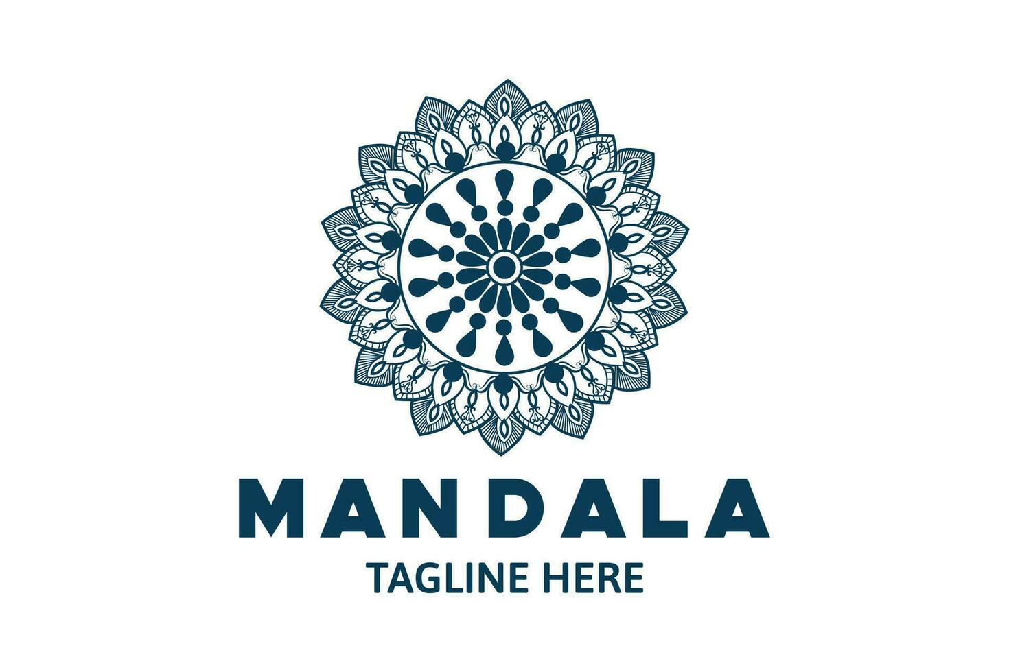 Mandala Logo Vektor isoliert auf Weiß Hintergrund.