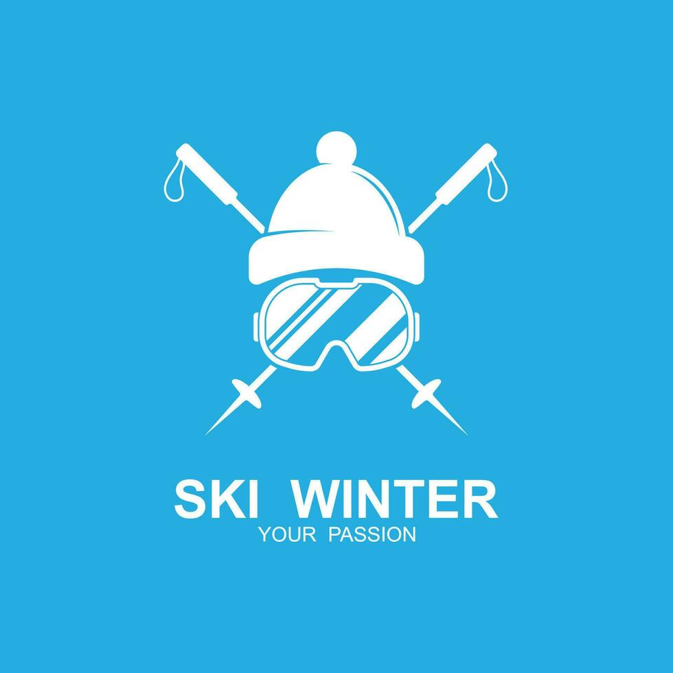 Ski Logo Vektor Symbol Illustration Design