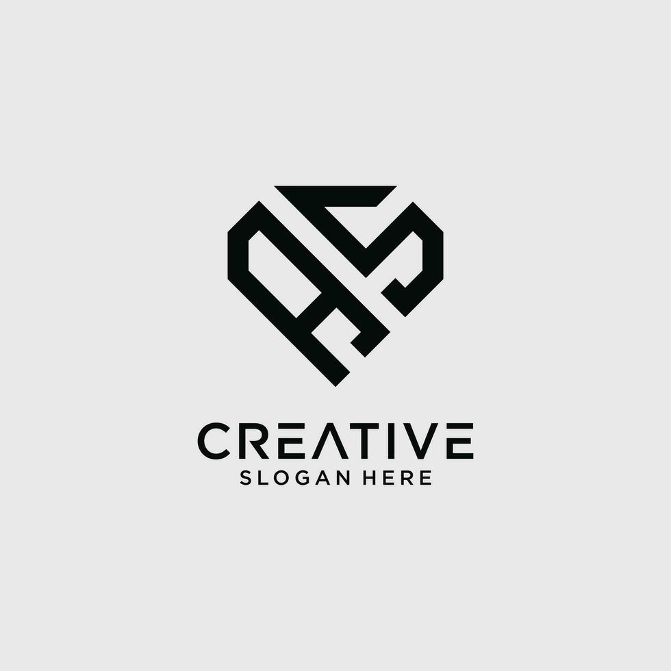 kreativ stil som brev logotyp design mall med diamant form ikon vektor