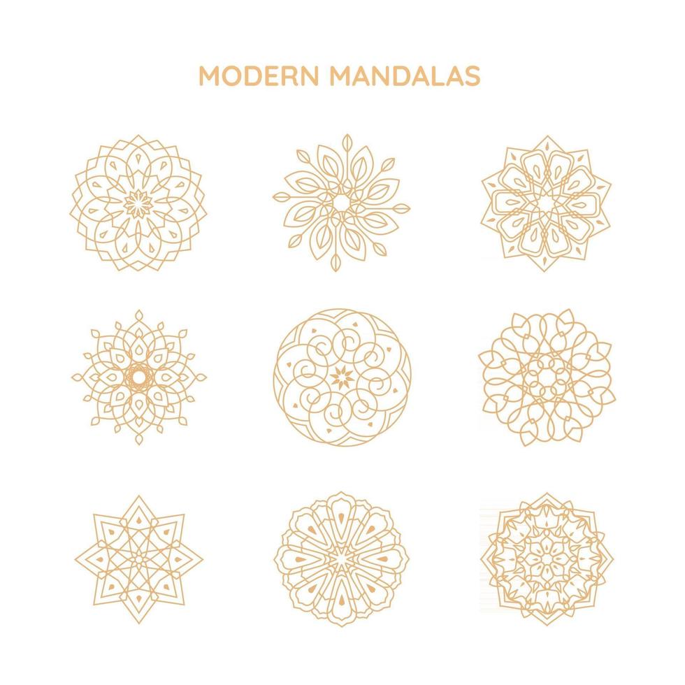 moderne Mandalas-Logo-Vektorvorlagen, abstrakte Symbole im dekorativen ethnischen Stil, Embleme für Luxusprodukte, Hotels, Boutiquen, Schmuck, orientalische Kosmetik, Spa, Restaurants, Geschäfte und Geschäfte. vektor