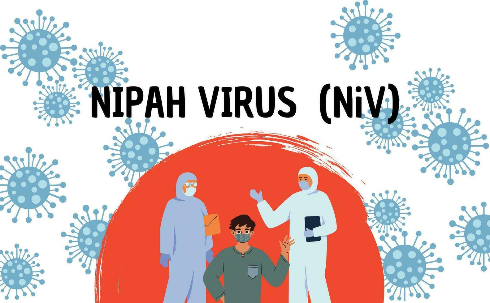 Nipa Virus Infektion ist ein neu entstehenden Zoonose Das Ursachen stark Krankheit im beide Tiere und Menschen. Vektor Illustration
