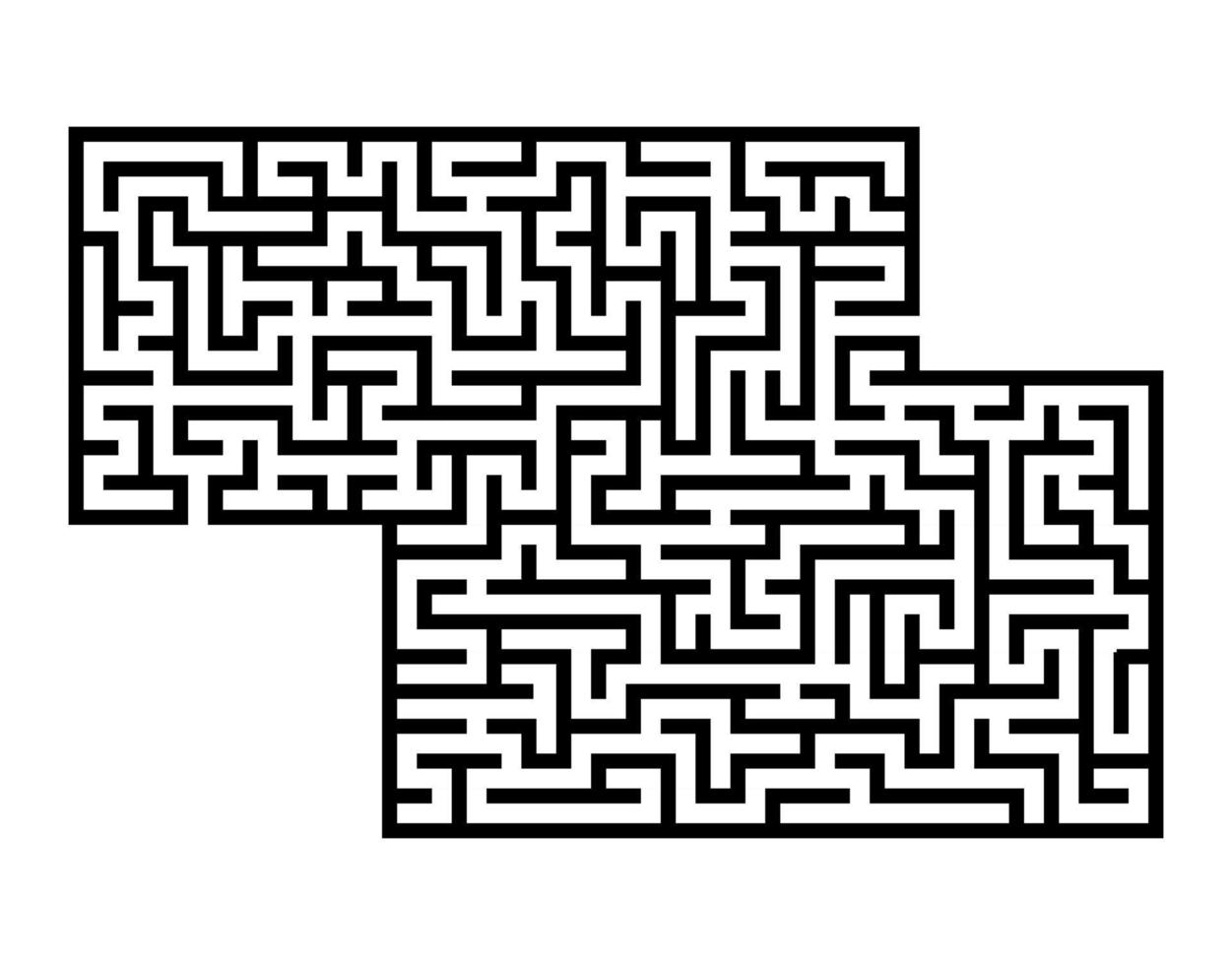 abstraktes rechteckiges Labyrinth. Spiel für Kinder. Puzzle für Kinder. Labyrinth Rätsel. flache Vektorillustration lokalisiert auf weißem Hintergrund. mit Platz für Ihr Bild. vektor