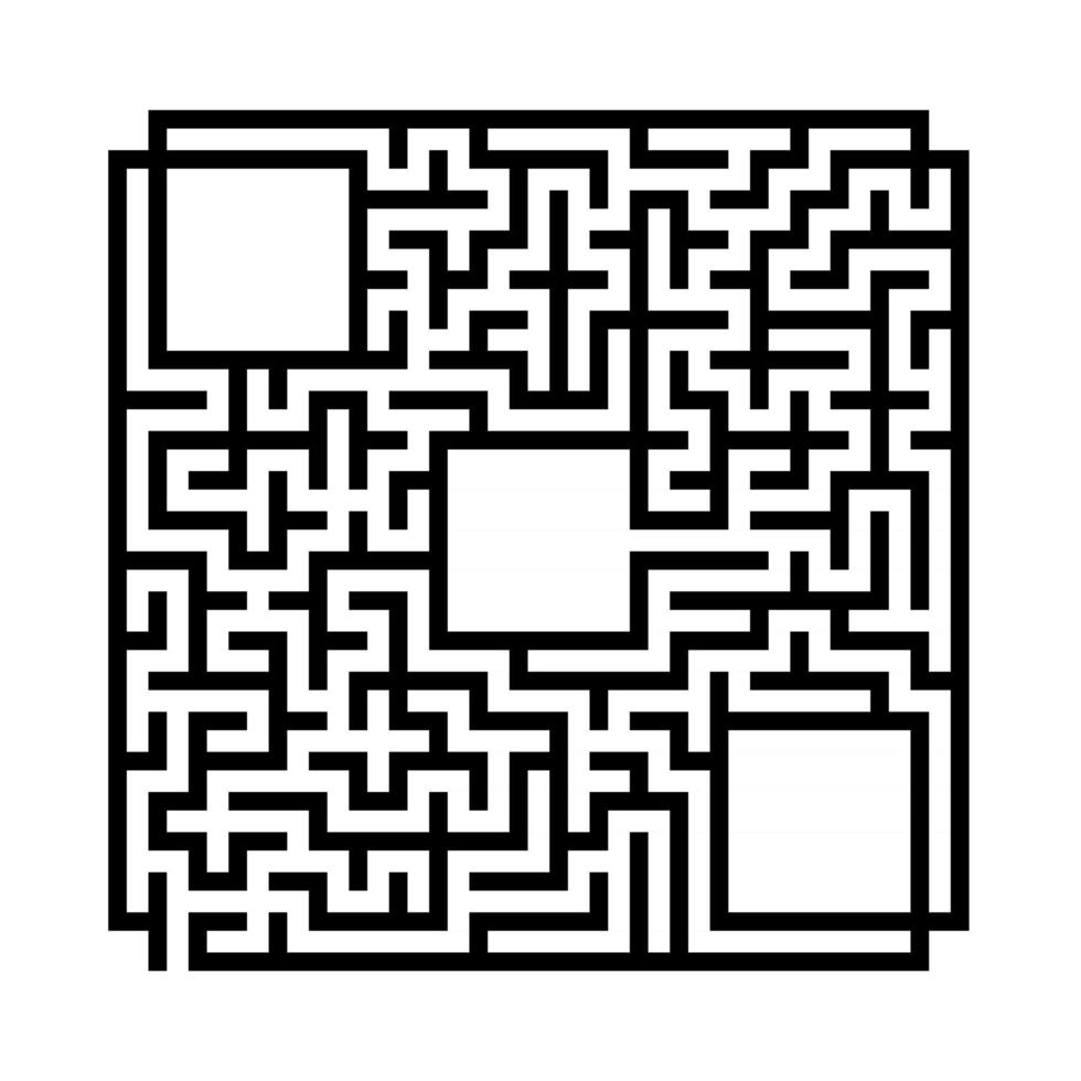 abstraktes quadratisches Labyrinth. Spiel für Kinder. Puzzle für Kinder. Labyrinth Rätsel. flache Vektorillustration lokalisiert auf weißem Hintergrund. mit Platz für Ihr Bild. vektor