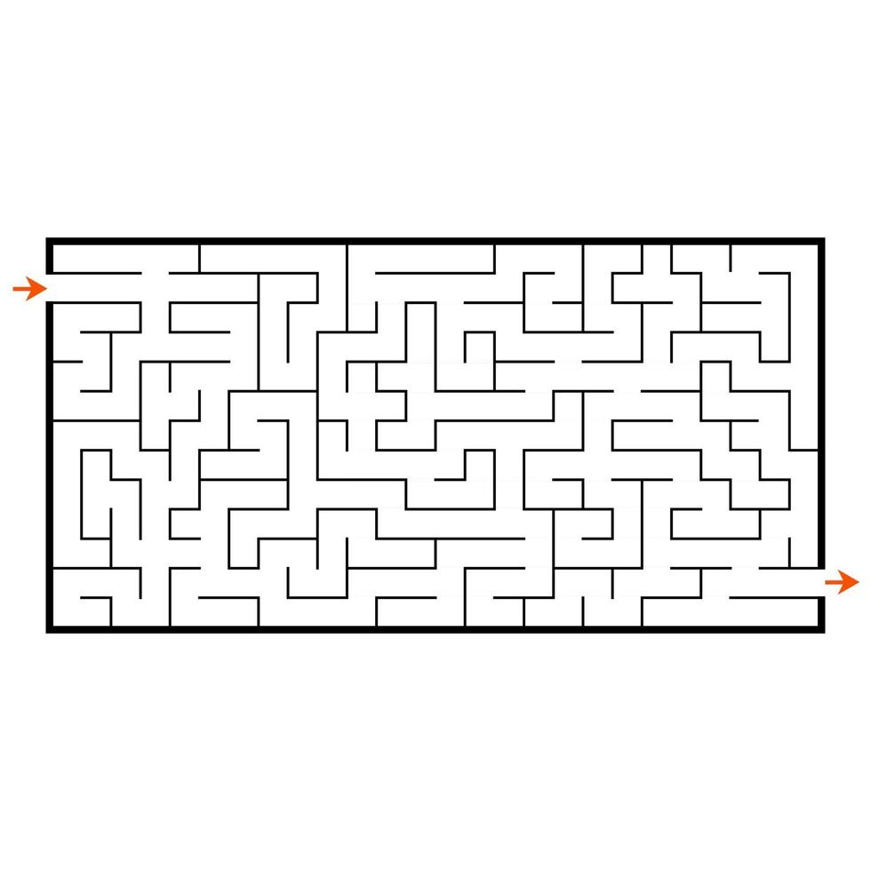 abstraktes rechteckiges Labyrinth. Spiel für Kinder. Puzzle für Kinder. Labyrinth Rätsel. flache Vektorillustration lokalisiert auf weißem Hintergrund. vektor