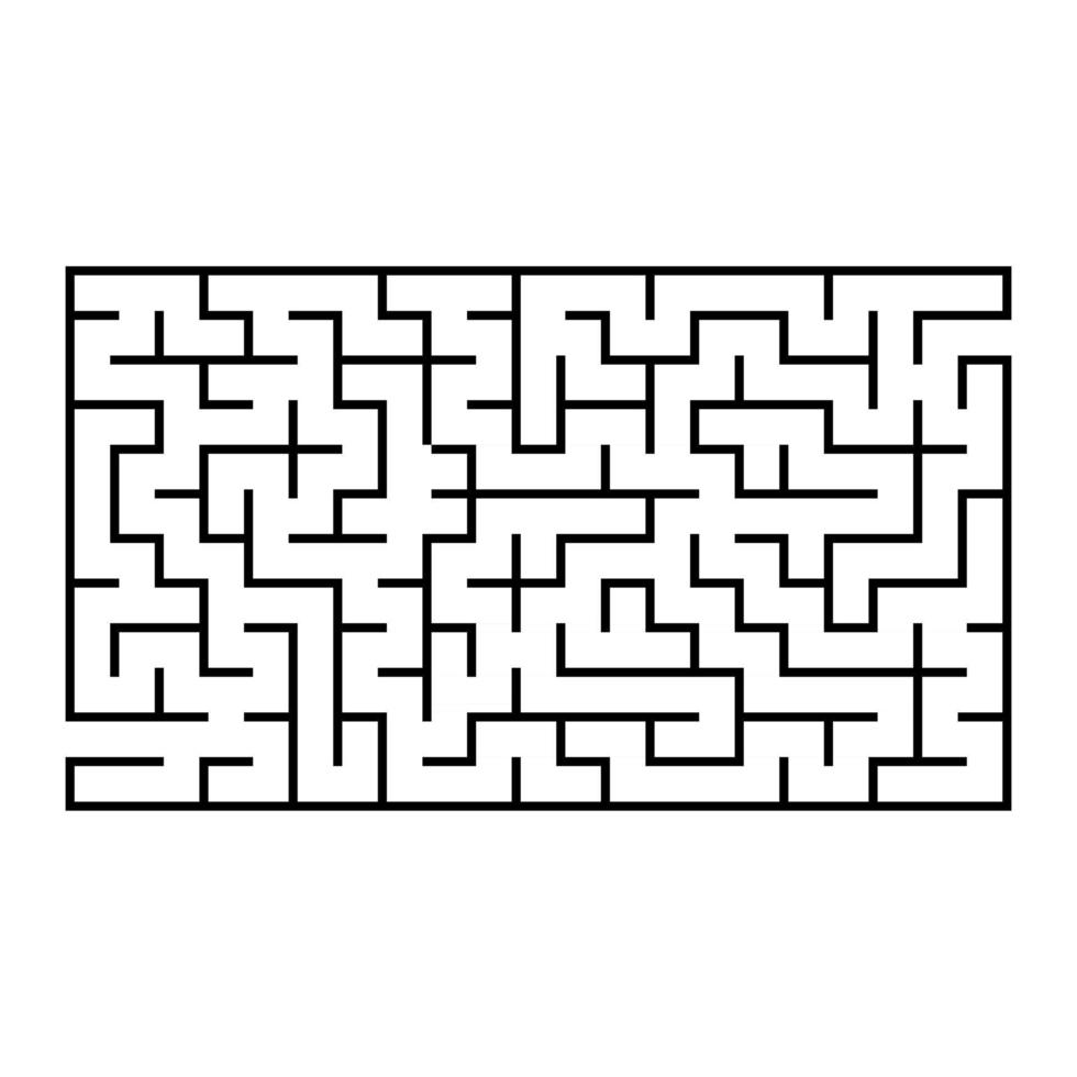abstrakt rektangulär labyrint. spel för barn. pussel för barn. en ingång, en utgång. labyrintkonst. platt vektorillustration isolerad på vit bakgrund. vektor