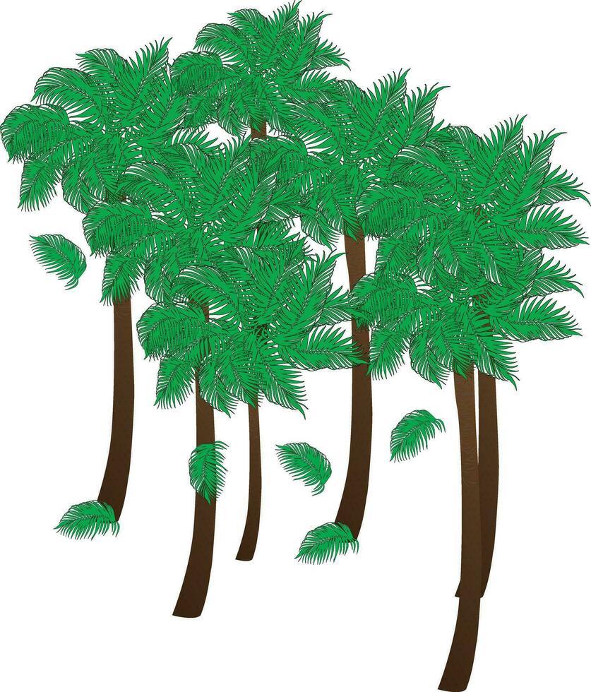 schwarz Palme Bäume einstellen isoliert auf Weiß Hintergrund. Palme Silhouetten. Design von Palme Bäume zum Poster, tropisch Palme Bäume einstellen Silhouetten vektor