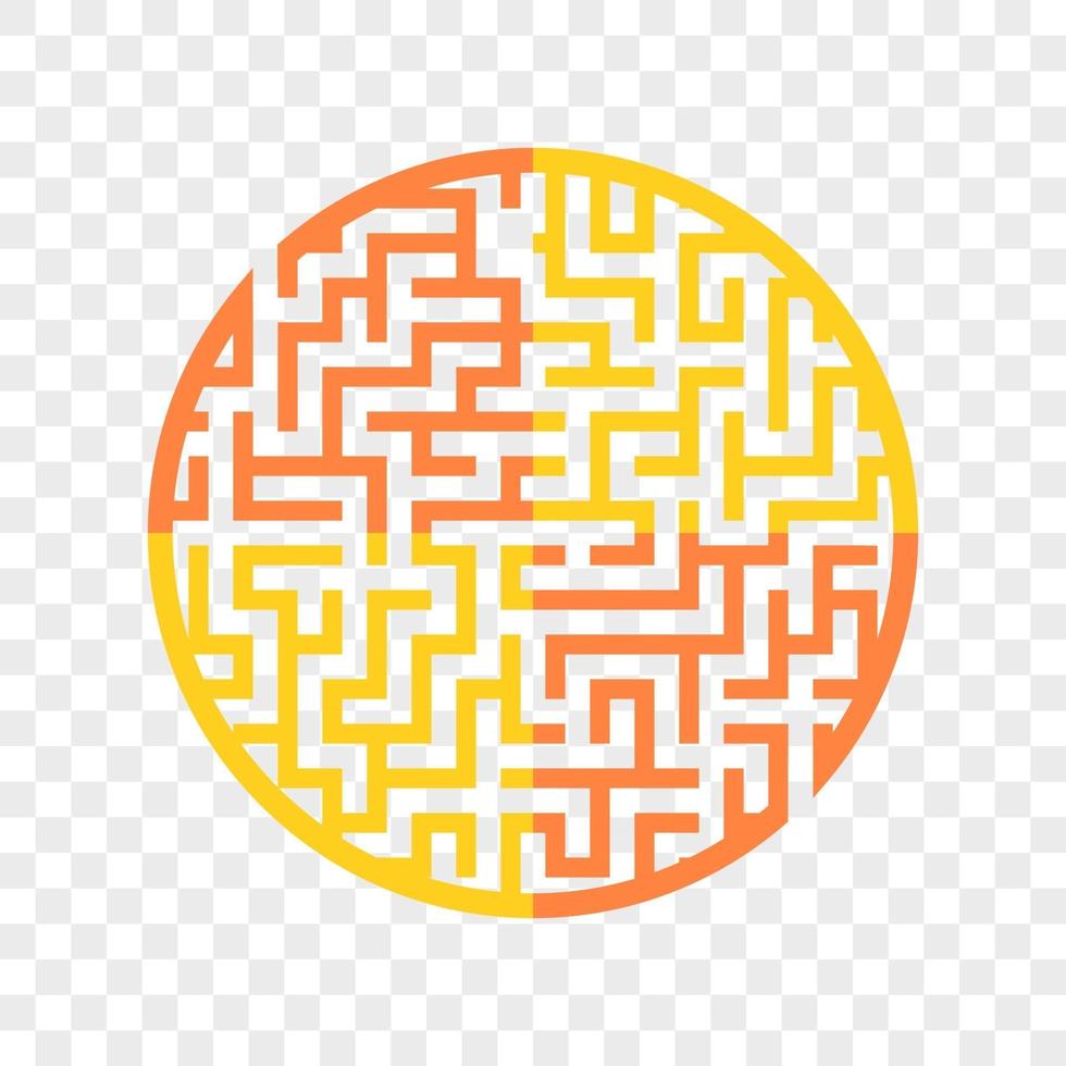 Farbe rundes Labyrinth. in verschiedenen Farben lackiert. Spiel für Kinder und Erwachsene. Puzzle für Kinder. Labyrinth Rätsel. flache Vektorillustration lokalisiert auf transparentem Hintergrund. vektor