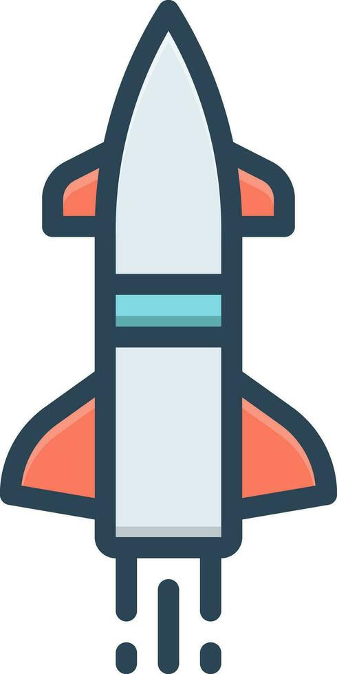 Färg ikon för missil vektor