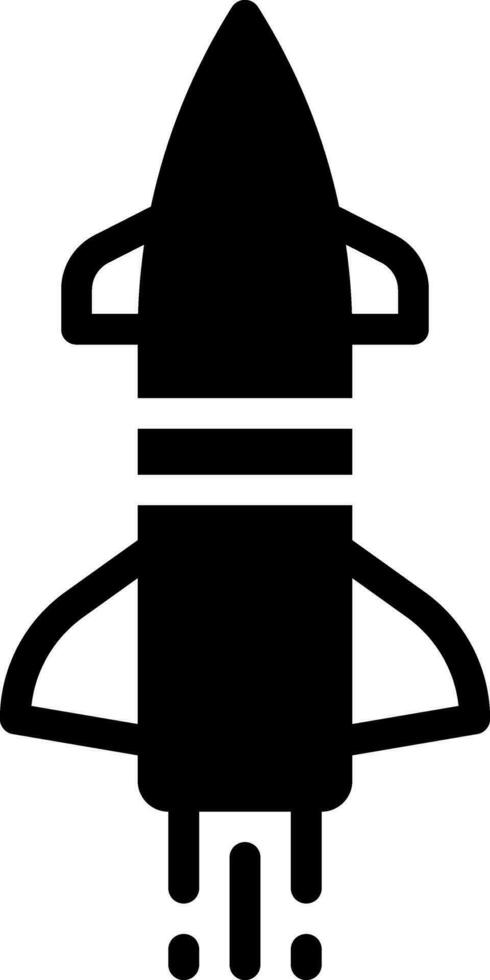 solide Symbol zum Rakete vektor