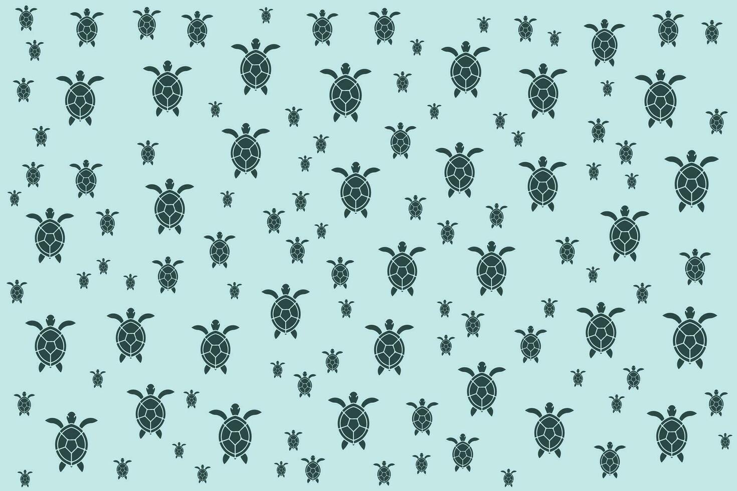en mönster av svart och vit sköldpaddor på en blå bakgrund vektor