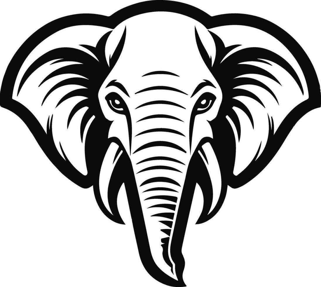 silhuett logotyp elefant huvud vektor illustration