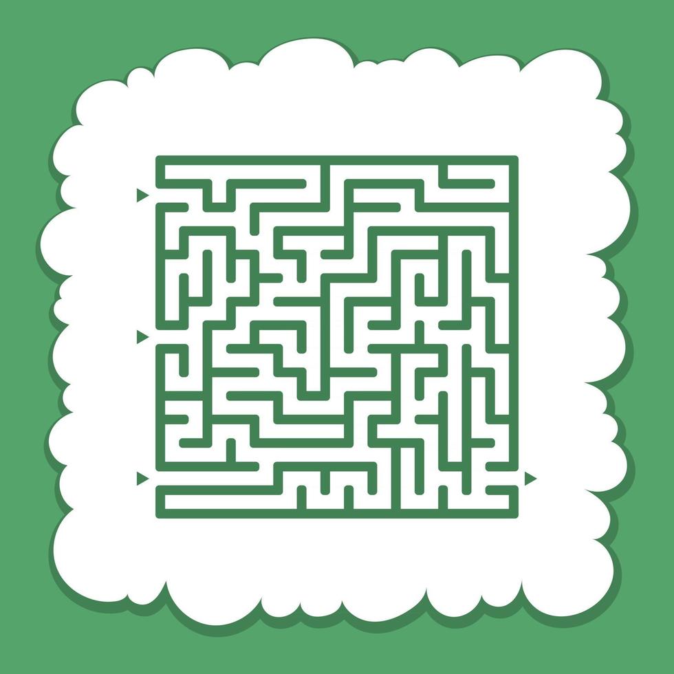 abstraktes quadratisches Labyrinth. Spiel für Kinder. Puzzle für Kinder. den richtigen Weg finden. Labyrinth Rätsel. flache Vektorillustration lokalisiert auf farbigem Hintergrund. vektor