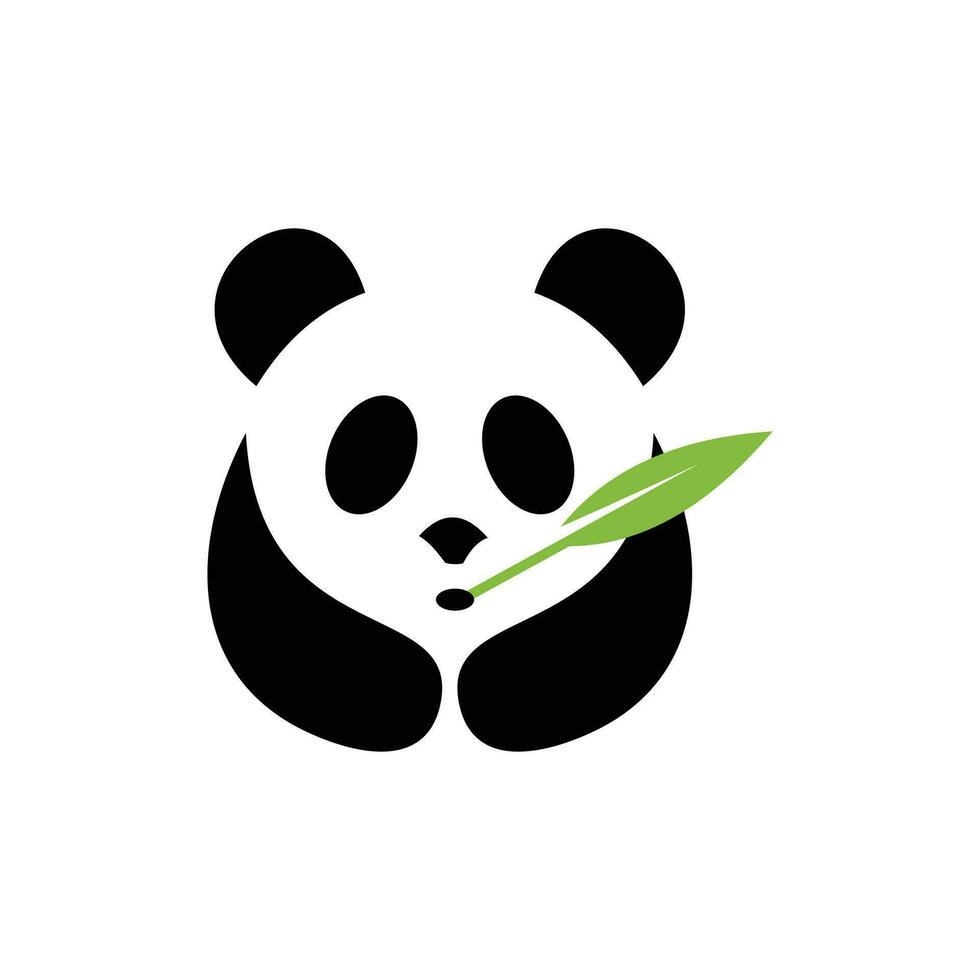 panda huvud logotyp söt panda karaktär vektor