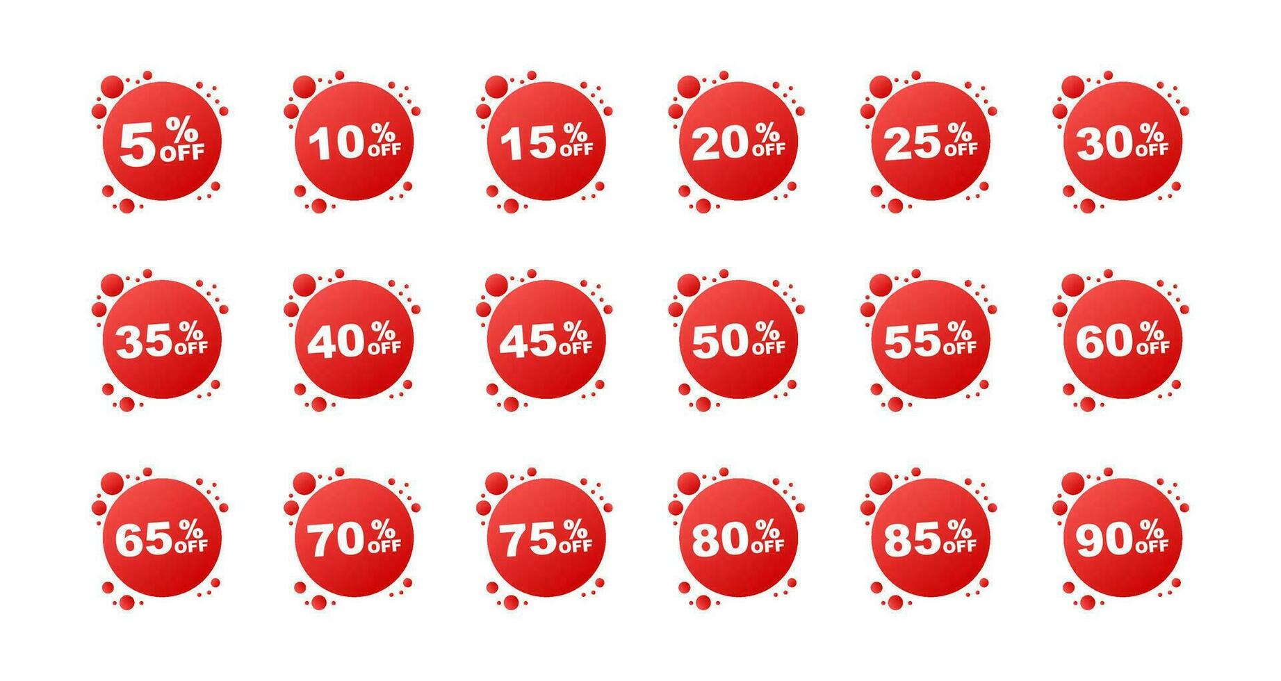 försäljning taggar. särskild erbjudande rabatt märka 10, 10, 20, 30, 40, 50, 60, 70, 80, 90 procent av pris. rabatt befordran vektor