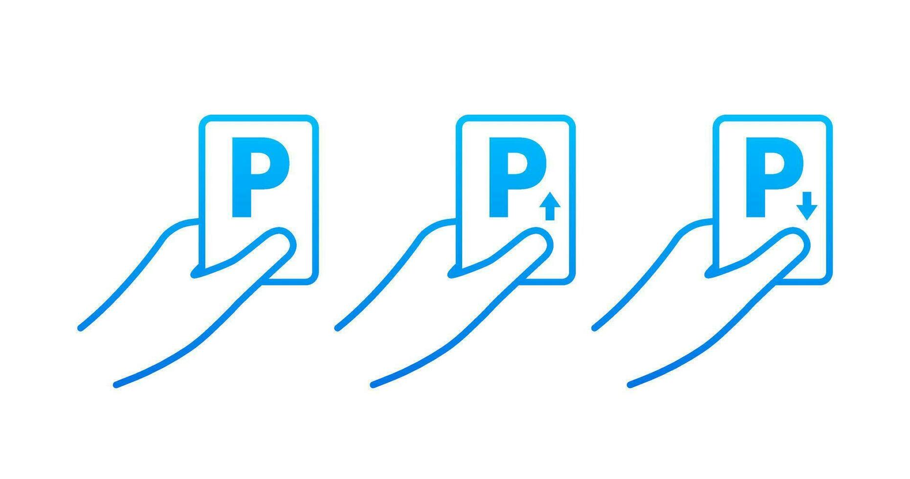 Parkplatz Zugriff Karte. Parkplatz Eintrittskarten. Zahlen Bahnhof Symbol, Etikett. Vektor Lager Illustration