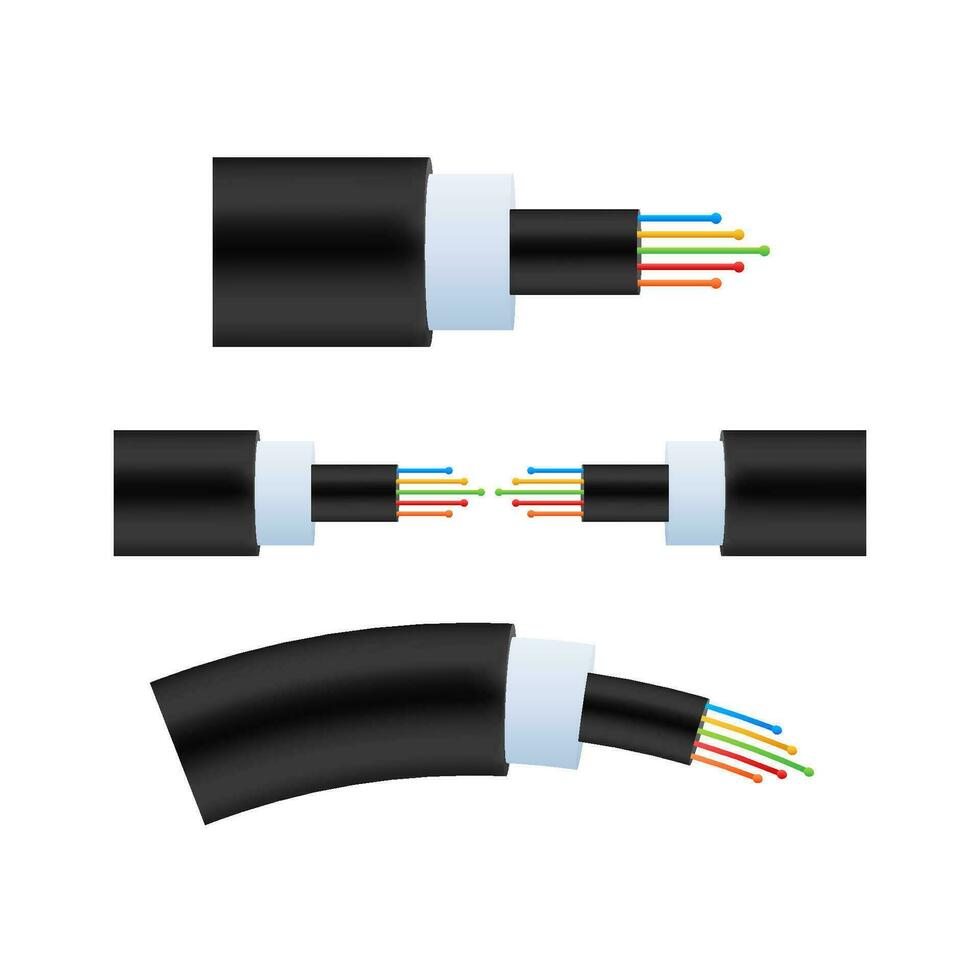 fiber optisk kabel. hög hastighet internet. vektor stock illustration.