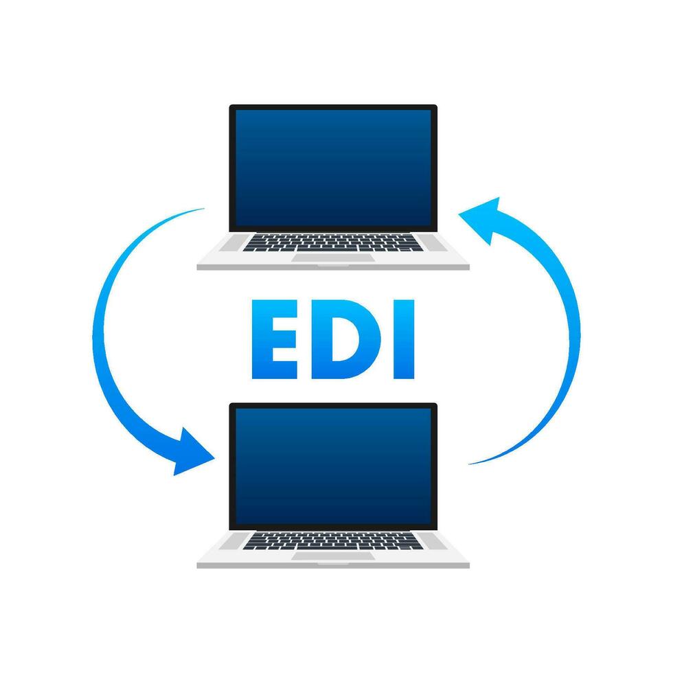 edi - elektronisk data utbyte tecken, märka. data utbyte. edi ikon. vektor stock illustration.