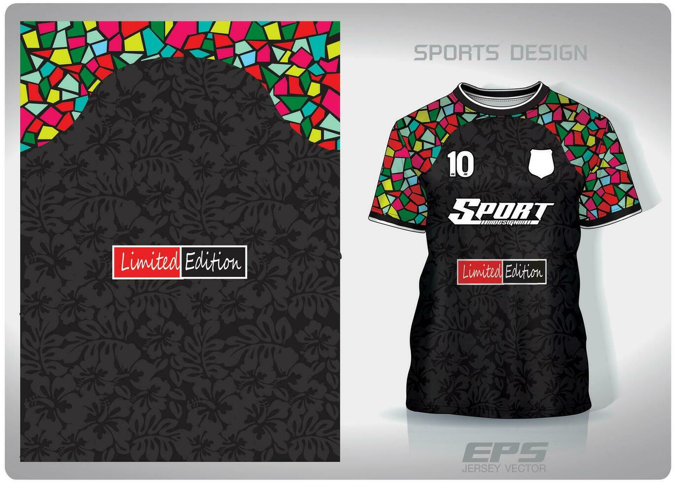 vektor sporter skjorta bakgrund image.rainbow bricka på svart mönster design, illustration, textil- bakgrund för sporter t-shirt, fotboll jersey skjorta