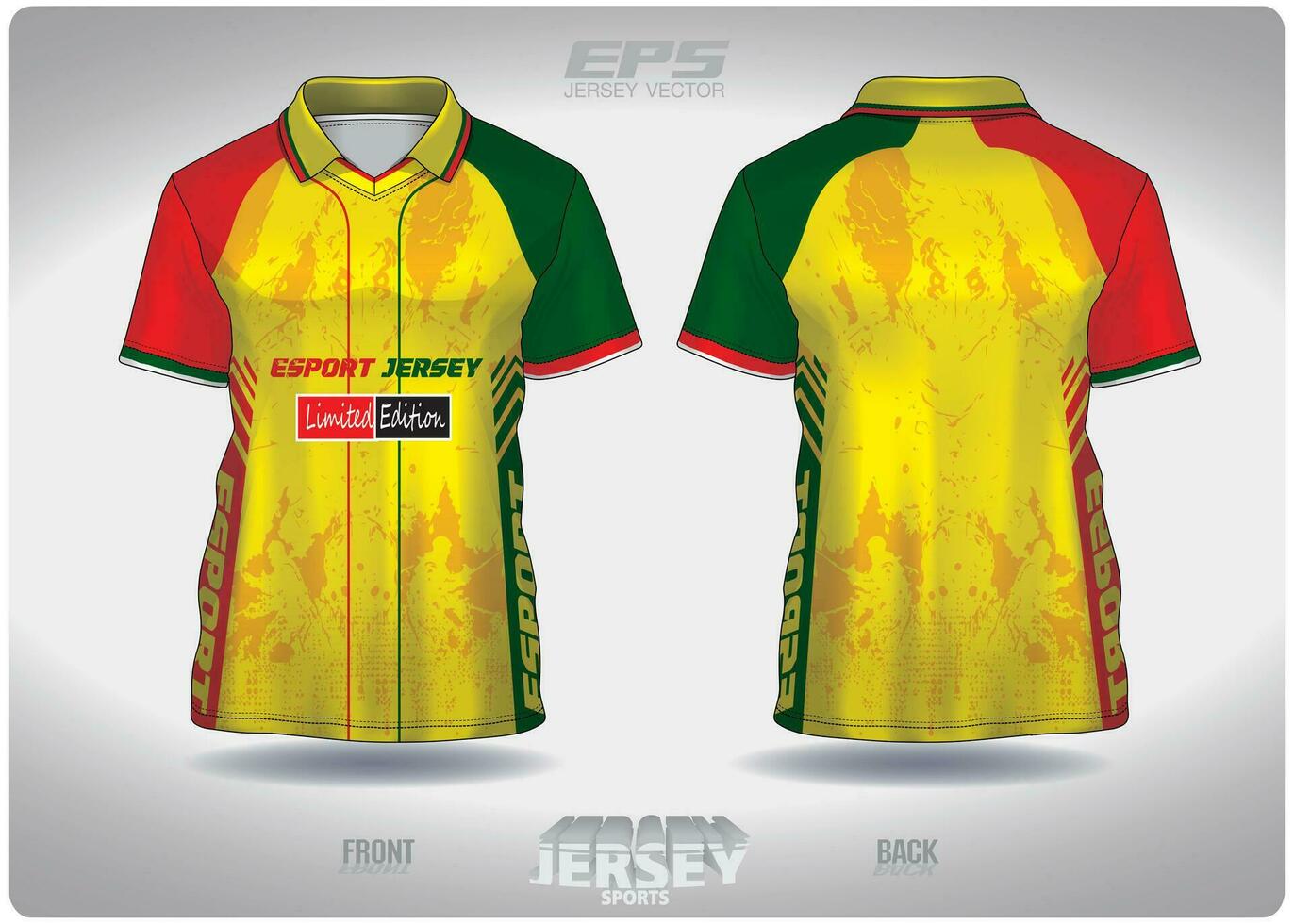 eps jersey sporter skjorta vector.red gul blå gamer esports mönster design, illustration, textil- bakgrund för v-ringning polotröja, fotboll jersey polotröja vektor