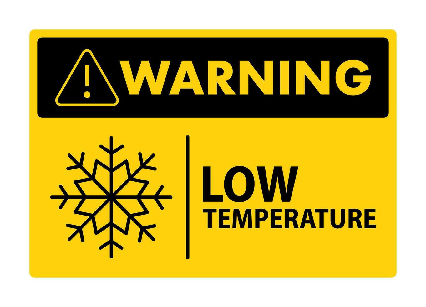 låg temperatur varning tecken. is kall symbol. under noll termometer vektor