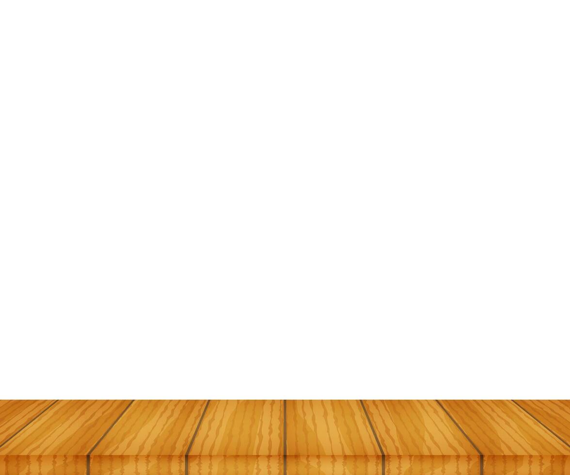 Vektor Holz Tabelle oben auf Weiß Hintergrund