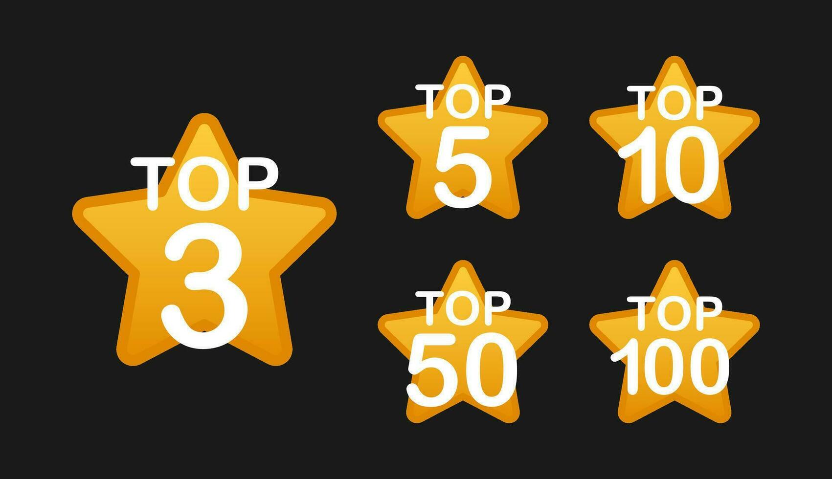 topp 3, 5, 10, 20, 50, 100 betyg Diagram. bäst i de ranking. vektor