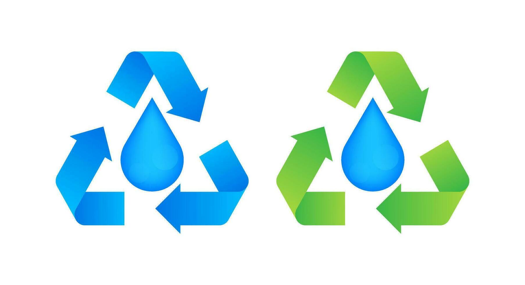 Wasser recyceln Zeichen, Etikett. gereinigt Wasser. Vektor Lager Illustration