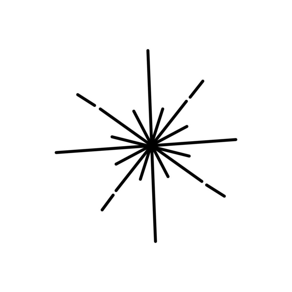 Gekritzel Hand gezeichnet Sonne Strahlen isoliert auf Weiß Hintergrund. süß kawaii Illustration von Jahrgang Sonne, aufflackern, Feuerwerk. vektor