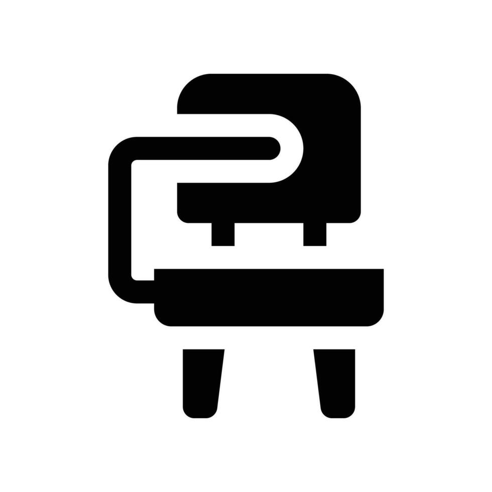 Stuhl solide Symbol. Vektor Symbol zum Ihre Webseite, Handy, Mobiltelefon, Präsentation, und Logo Design.