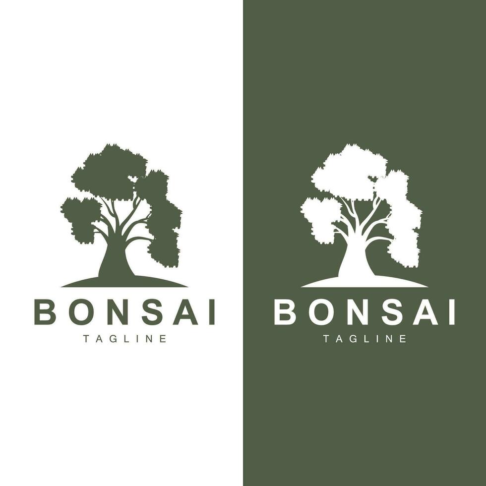 bonsai träd logotyp vektor symbol illustration design