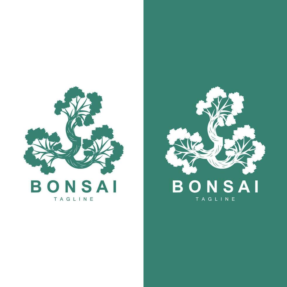 Bonsai Baum Logo Vektor Symbol Illustration Design