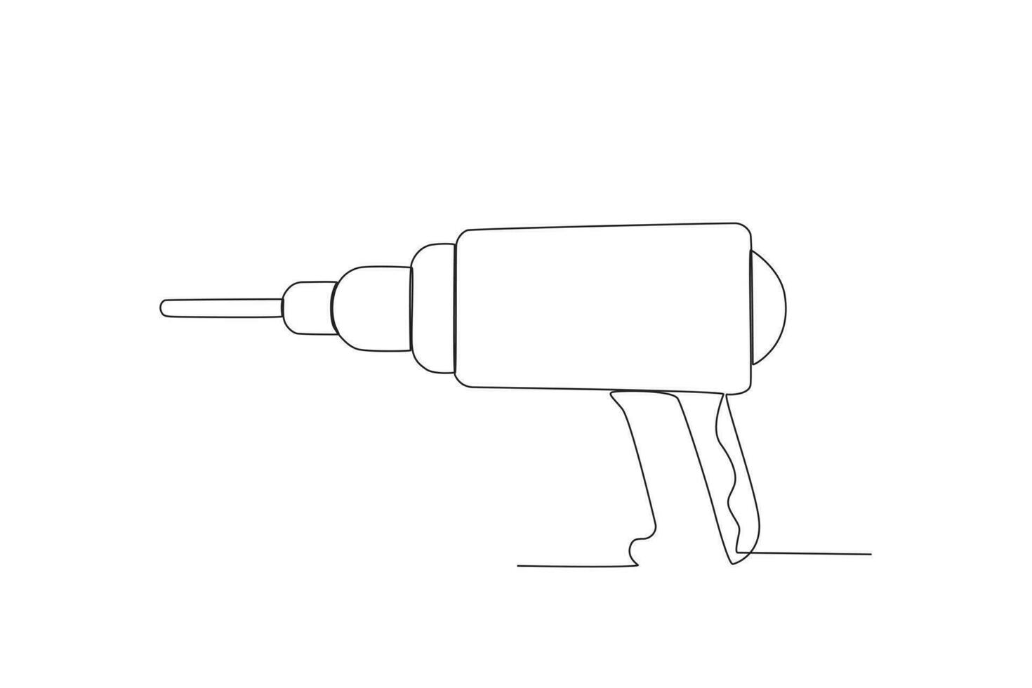 einer kontinuierlich Linie Zeichnung von ein bohren. einer Linie Konzept Grafik Design Vektor Illustration von Gebäude Konstruktion Werkzeuge