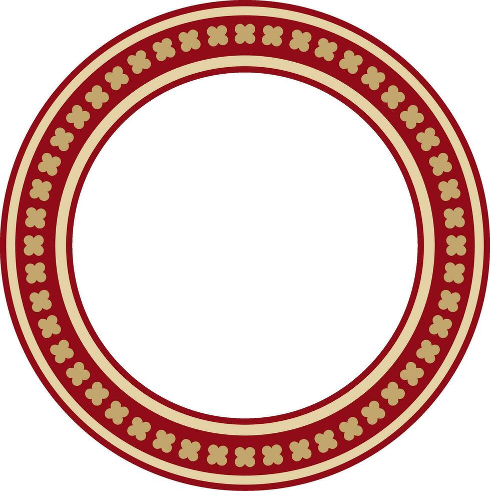 Vektor rot - - schwarz farbig runden Ornament von uralt Griechenland. klassisch Muster Rahmen Rand römisch Reich