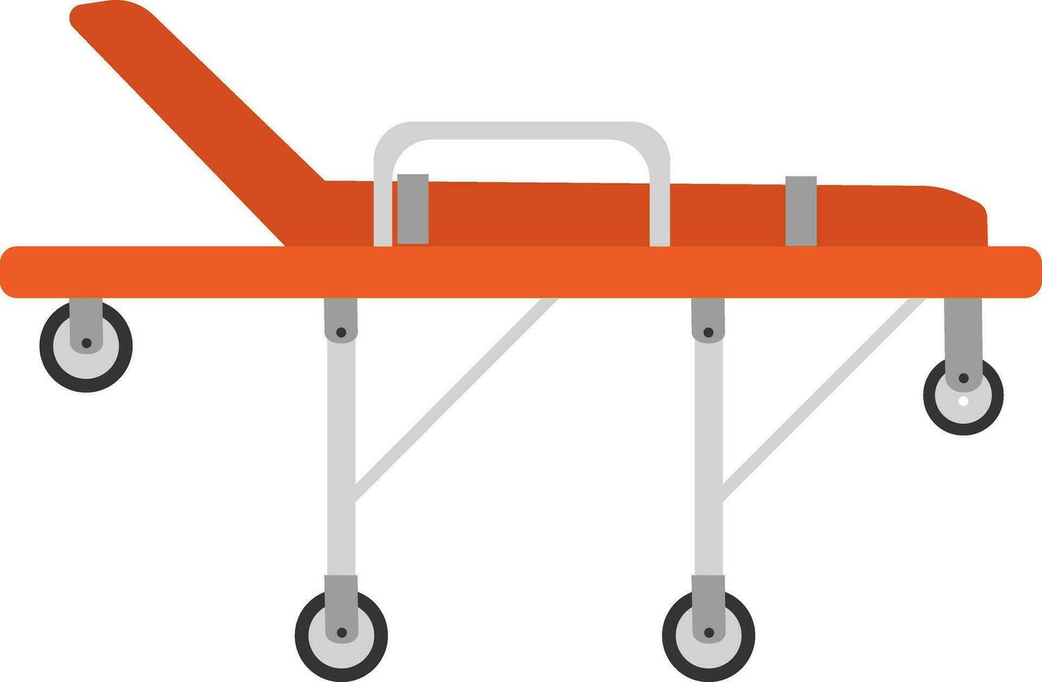 Vektor Illustration von Krankenhaus Bett mit Räder isoliert auf Weiß Hintergrund
